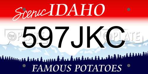 597JKC Idaho License Plate
