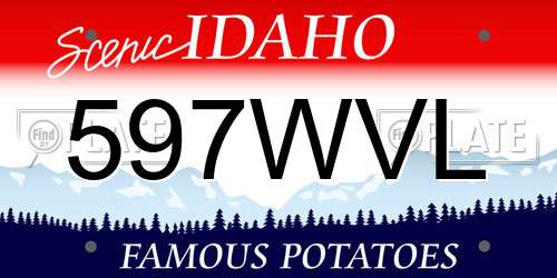 597WVL Idaho License Plate