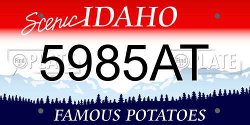 5985AT Idaho License Plate