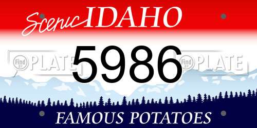 5986 Idaho License Plate