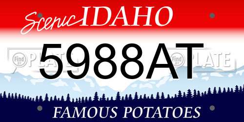 5988AT Idaho License Plate
