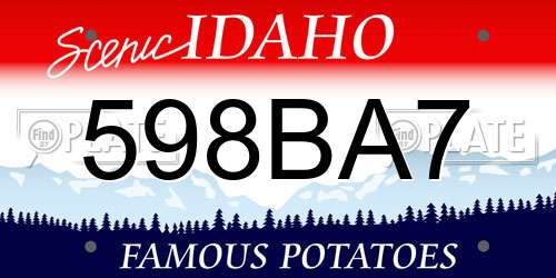 598BA7 Idaho License Plate