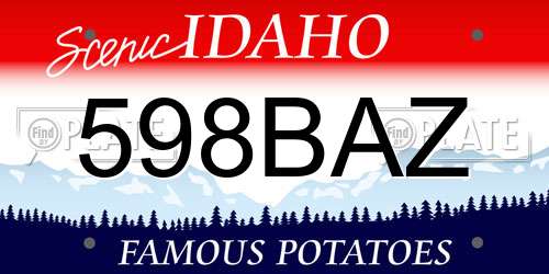 598BAZ Idaho License Plate