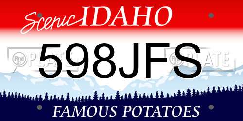 598JFS Idaho License Plate