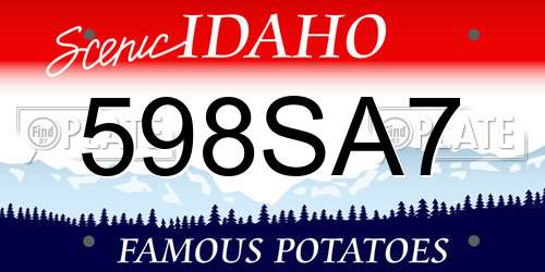 598SA7 Idaho License Plate