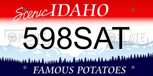 598SAT Idaho License Plate