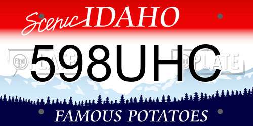 598UHC Idaho License Plate