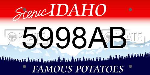 5998AB Idaho License Plate