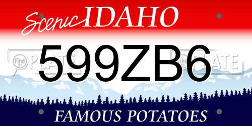 599ZB6 Idaho License Plate