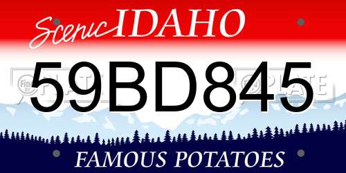 59BD845 Idaho License Plate