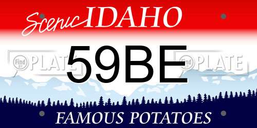 59BE Idaho License Plate