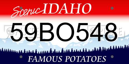 59BO548 Idaho License Plate