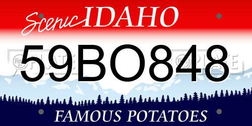 59BO848 Idaho License Plate