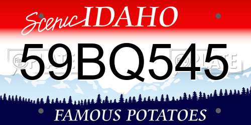 59BQ545 Idaho License Plate
