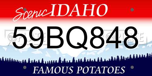 59BQ848 Idaho License Plate
