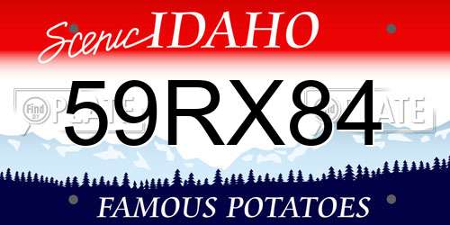 59RX84 Idaho License Plate
