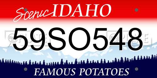 59SO548 Idaho License Plate