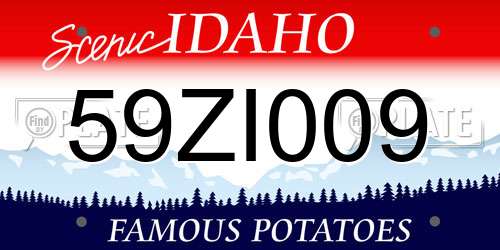 59ZI009 Idaho License Plate