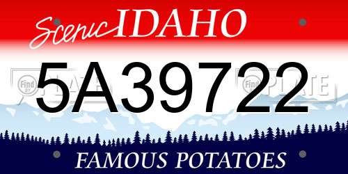 5A39722 Idaho License Plate