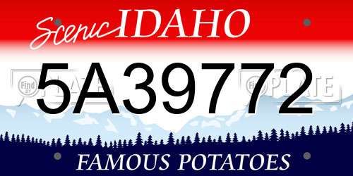 5A39772 Idaho License Plate
