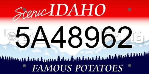 5A48962 Idaho License Plate