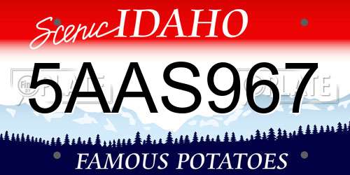 5AAS967 Idaho License Plate