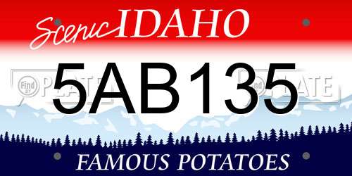 5AB135 Idaho License Plate