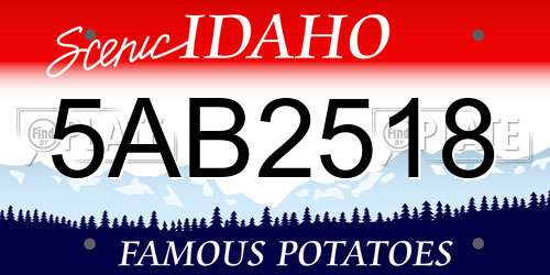 5AB2518 Idaho License Plate
