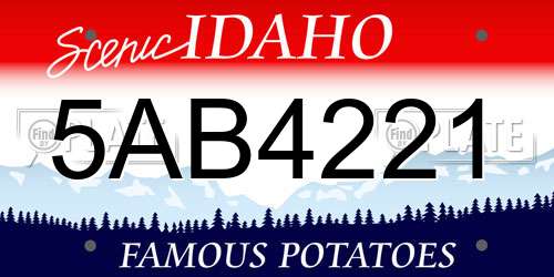 5AB4221 Idaho License Plate