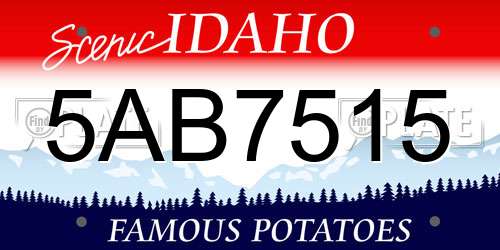 5AB7515 Idaho License Plate