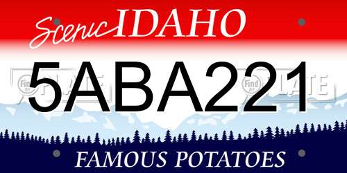 5ABA221 Idaho License Plate