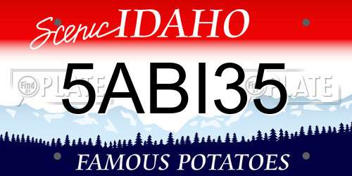 5ABI35 Idaho License Plate