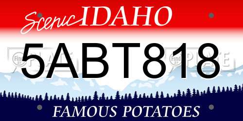 5ABT818 Idaho License Plate
