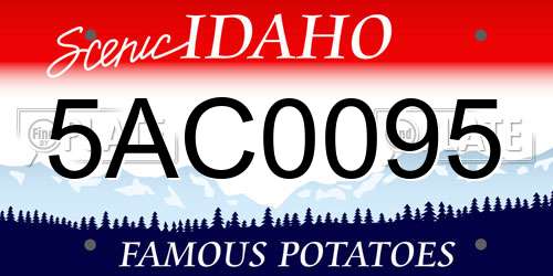 5AC0095 Idaho License Plate