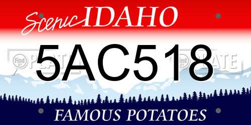 5AC518 Idaho License Plate