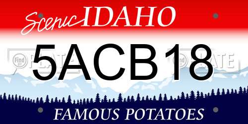 5ACB18 Idaho License Plate