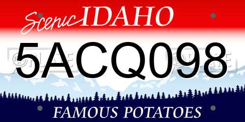 5ACQ098 Idaho License Plate
