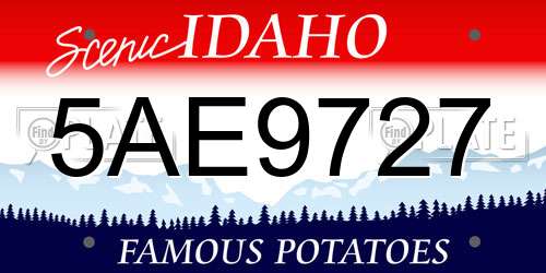 5AE9727 Idaho License Plate