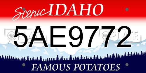 5AE9772 Idaho License Plate