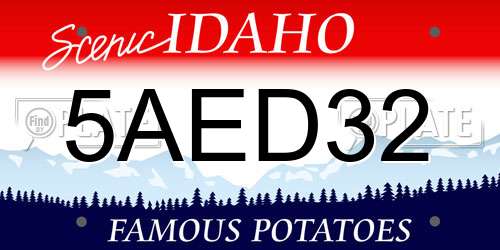 5AED32 Idaho License Plate
