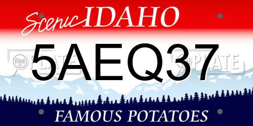5AEQ37 Idaho License Plate