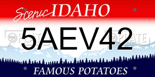 5AEV42 Idaho License Plate