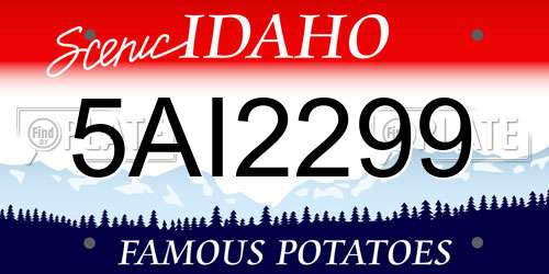 5AI2299 Idaho License Plate
