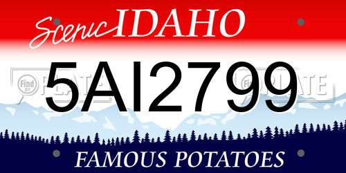 5AI2799 Idaho License Plate
