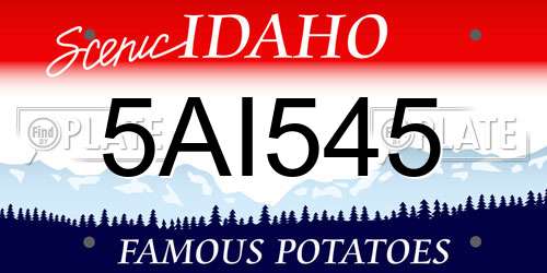 5AI545 Idaho License Plate