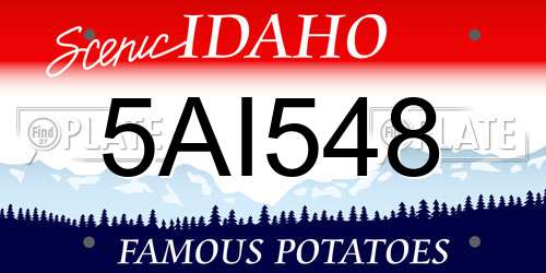 5AI548 Idaho License Plate