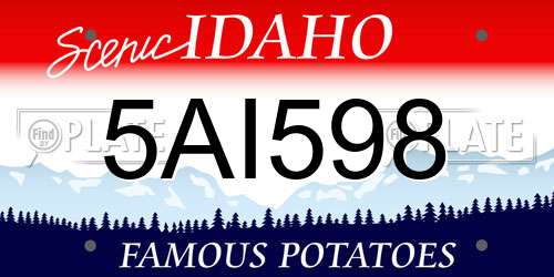 5AI598 Idaho License Plate