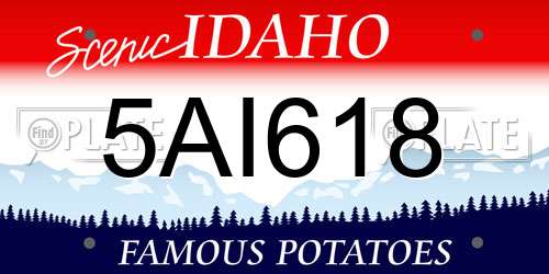 5AI618 Idaho License Plate