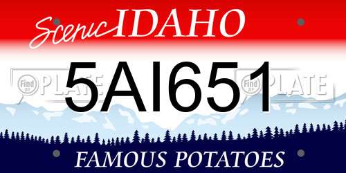 5AI651 Idaho License Plate