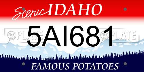 5AI681 Idaho License Plate